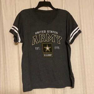 United States Army Gray Ladies V-Neck T-Shirt Size XL